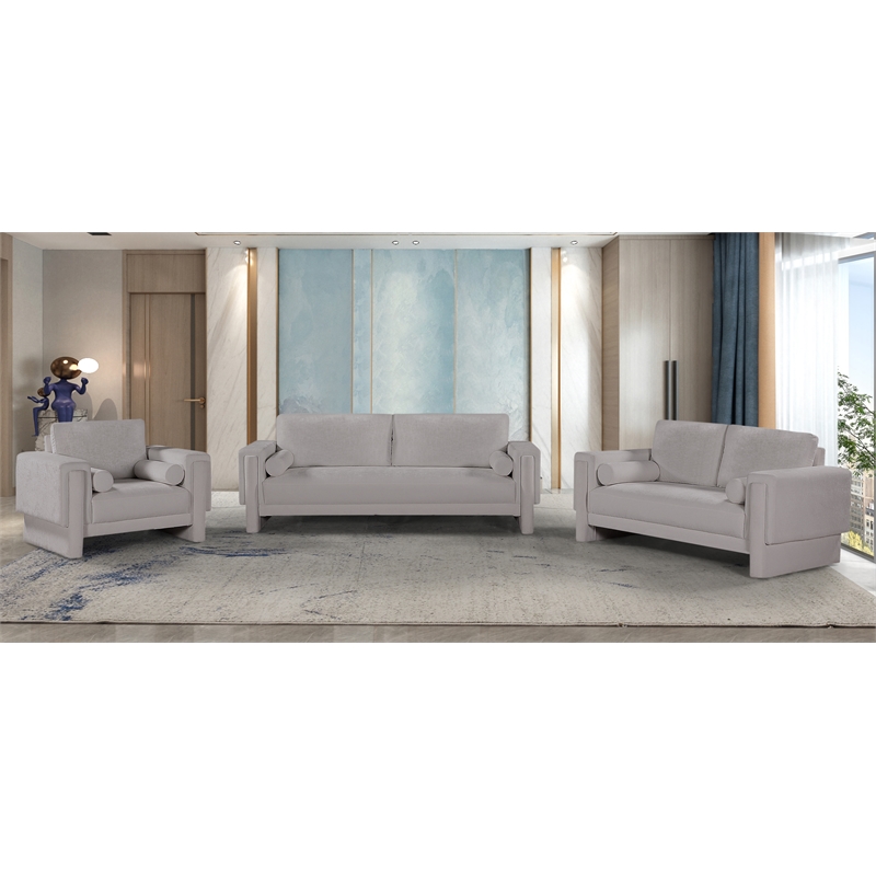 Meridian Furniture Madeline Grey Chenille Fabric Loveseat