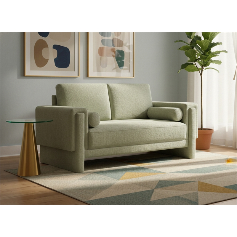 Meridian Furniture Madeline Mint Chenille Fabric Loveseat