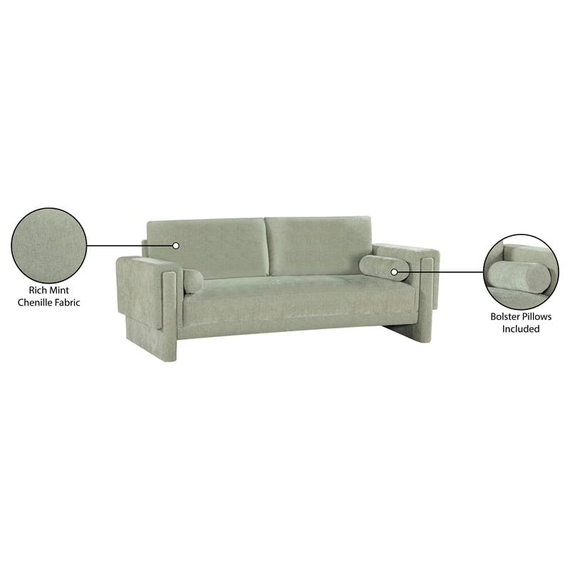 Meridian Furniture Madeline Mint Chenille Fabric Sofa