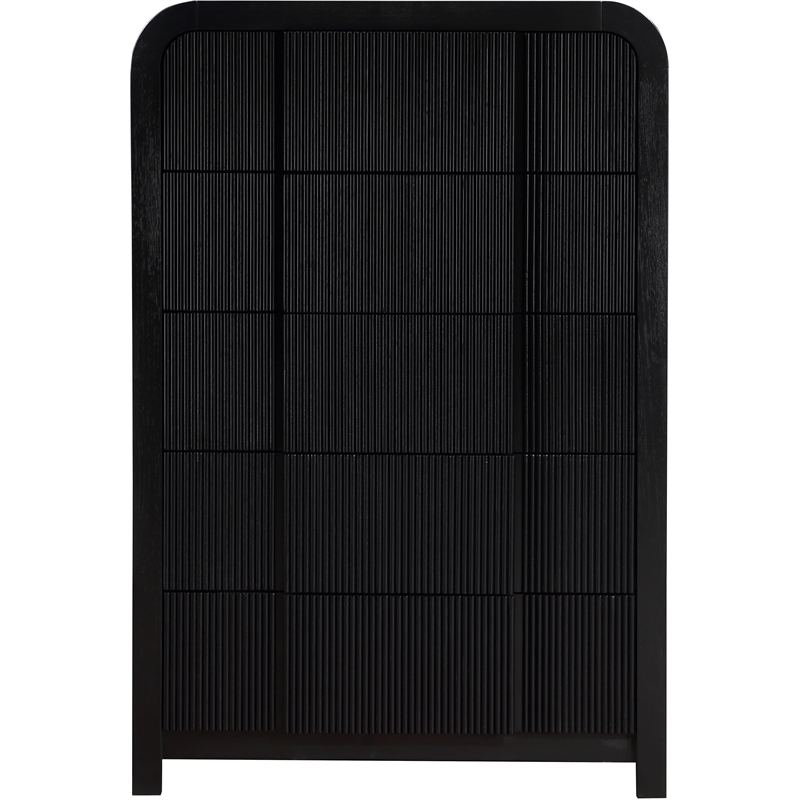 Meridian Furniture Fluted Black Oak Veneer Chest
