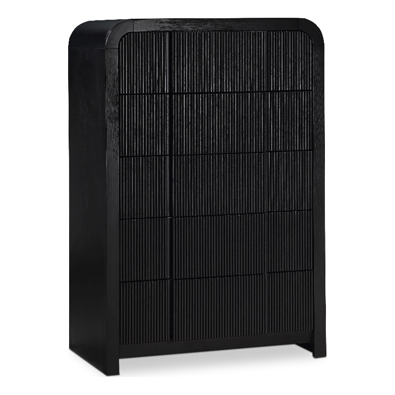 Meridian Furniture Fluted Black Oak Veneer Chest