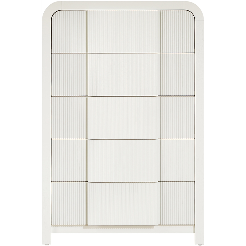 Meridian Furniture Fluted Cream Oak Veneer Chest