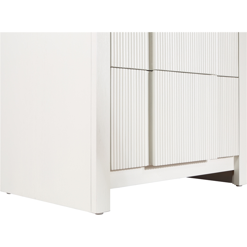 Meridian Furniture Fluted Cream Night Stand