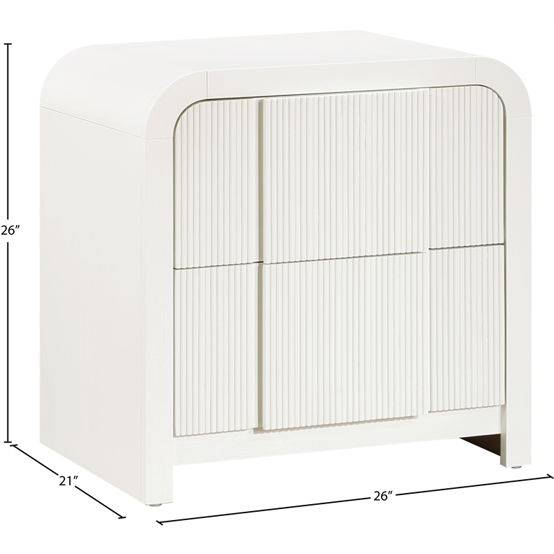 Meridian Furniture Fluted Cream Night Stand