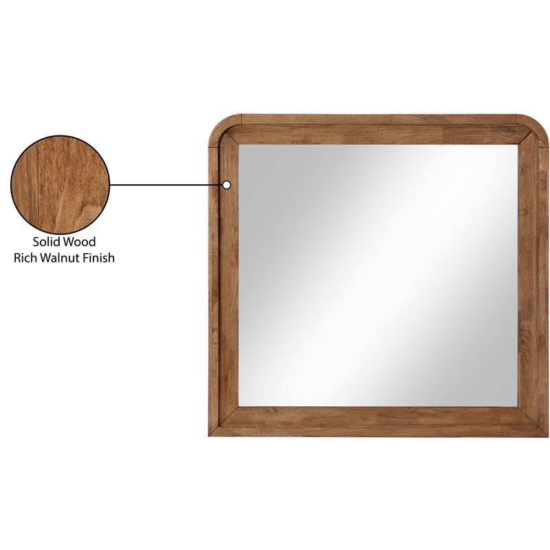 Meridian Furniture Fluted Walnut Mirror
