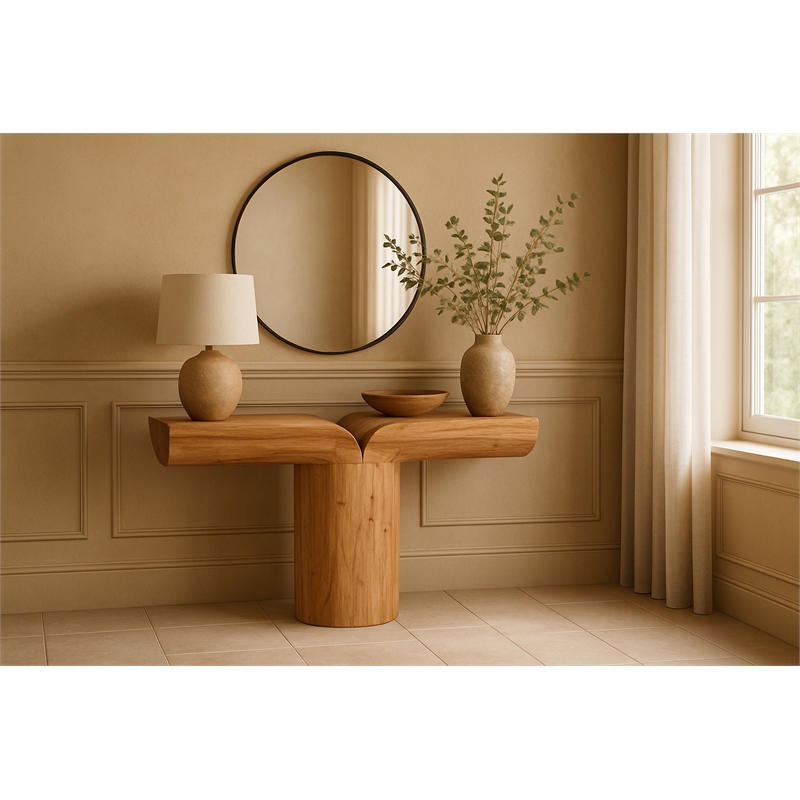 Meridian Furniture Tee Oak Console Table