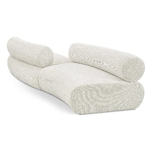 Meridian Furniture Bale 108&quot Cream Chenille Fabric 2 pc. Modular Sectional