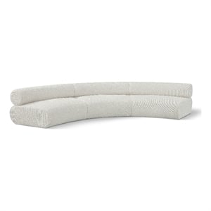 Meridian Furniture Bale 152&quot Cream Chenille Fabric 3 pc. Modular Sectional