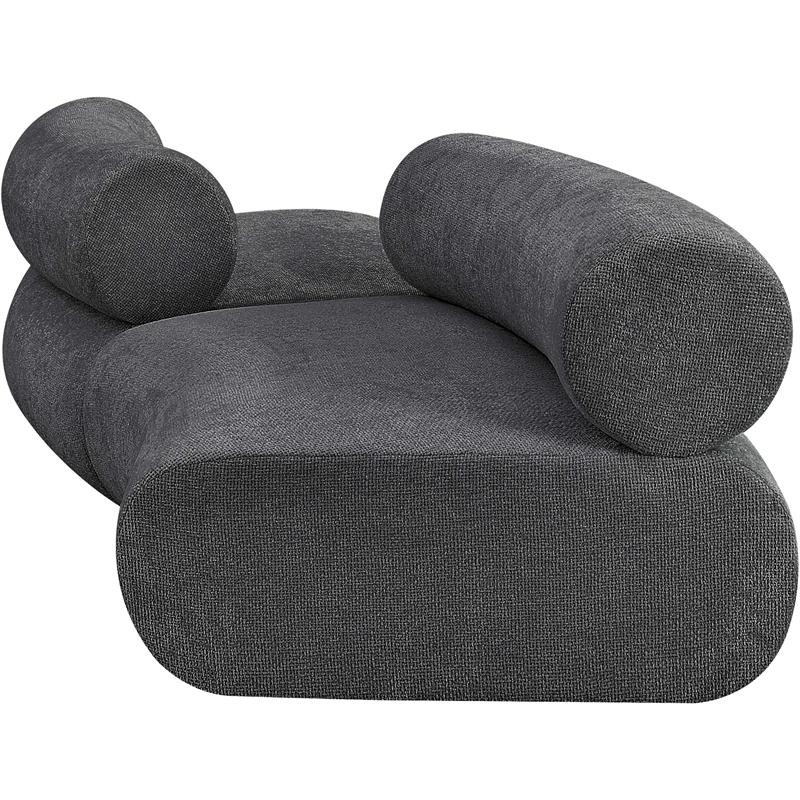 meridian furniture bale 108&quot grey chenille fabric 2 pc. modular sectional