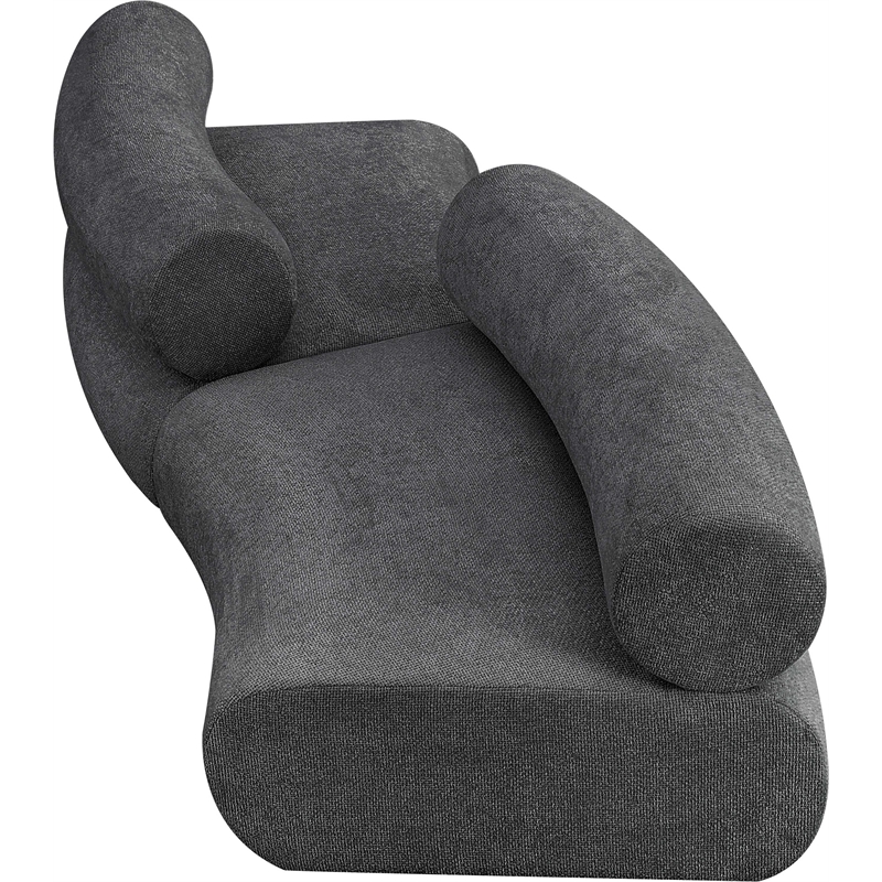meridian furniture bale 108&quot grey chenille fabric 2 pc. modular sectional