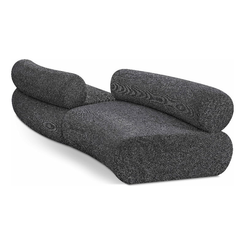 Meridian Furniture Bale 108&quot Grey Chenille Fabric 2 pc. Modular Sectional