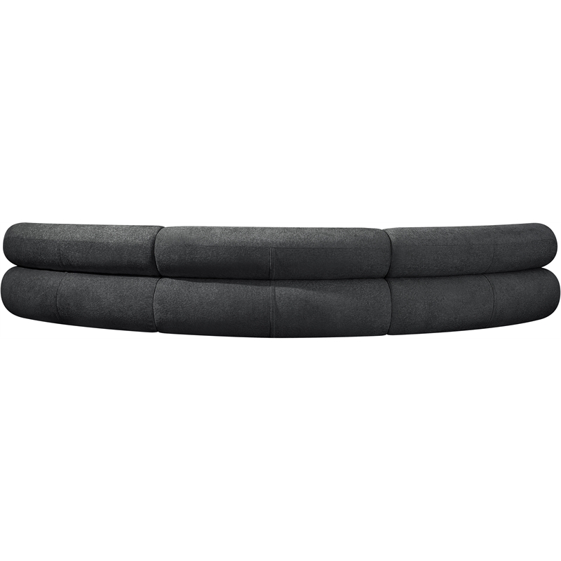 meridian furniture bale 152&quot grey chenille fabric 3 pc. modular sectional
