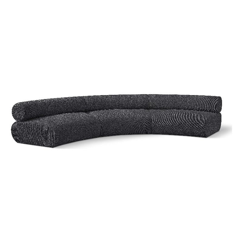 Meridian Furniture Bale 152&quot Grey Chenille Fabric 3 pc. Modular Sectional