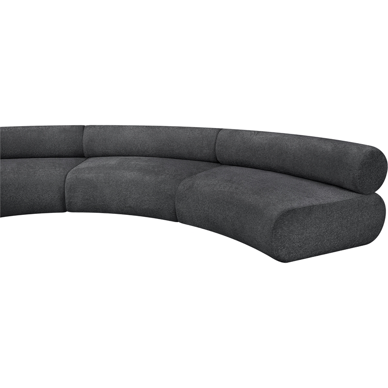 meridian furniture bale 280&quot grey chenille fabric 6 pc. modular sectional