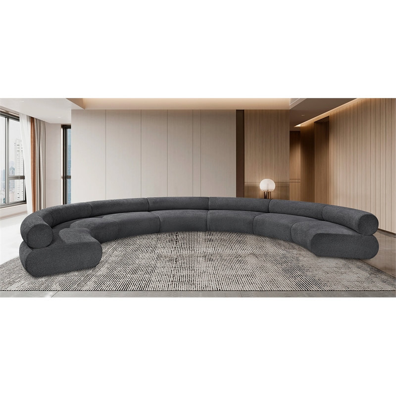 meridian furniture bale 202&quot grey chenille fabric 8 pc. modular sectional