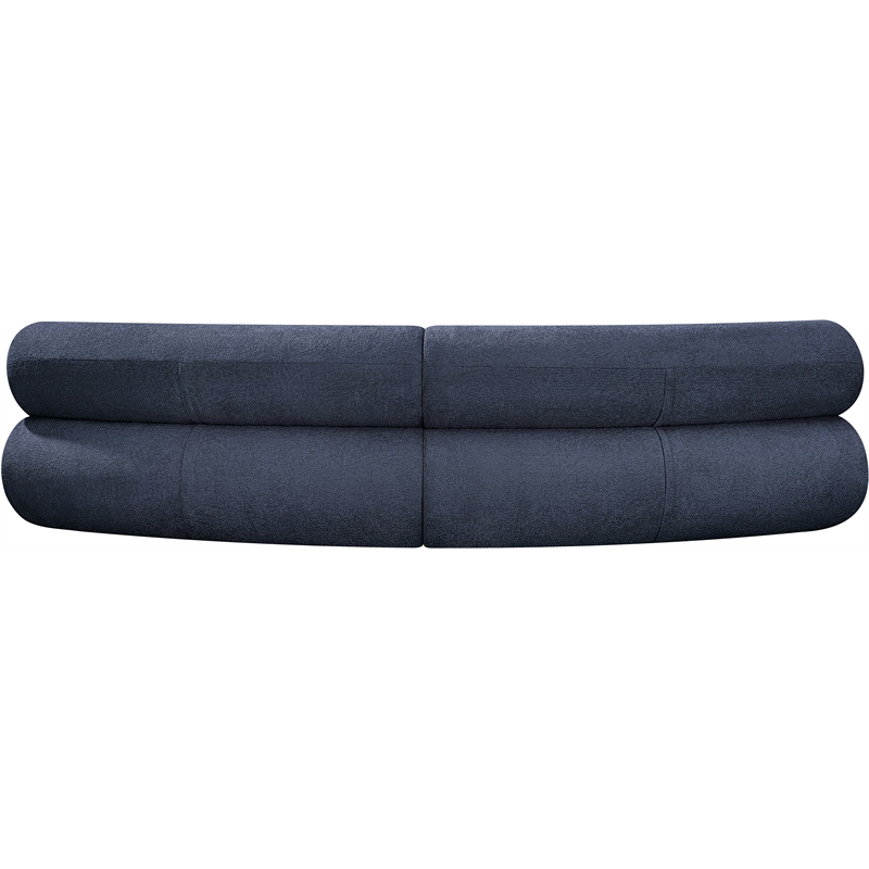 meridian furniture bale 108&quot navy chenille fabric 2 pc. modular sectional