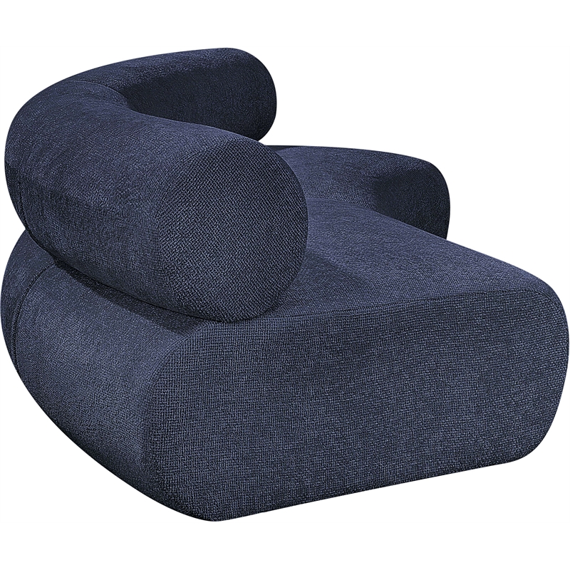 meridian furniture bale 108&quot navy chenille fabric 2 pc. modular sectional