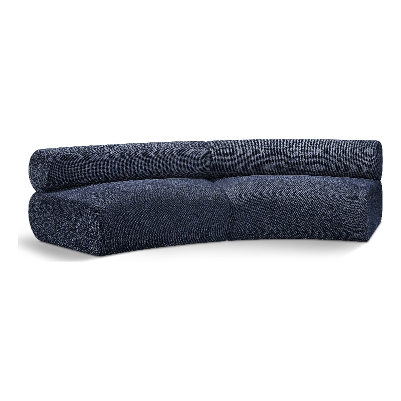 Meridian Furniture Bale 108&quot Navy Chenille Fabric 2 pc. Modular Sectional