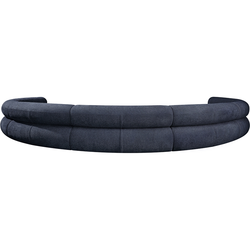 meridian furniture bale 202&quot navy chenille fabric 7 pc. modular sectional