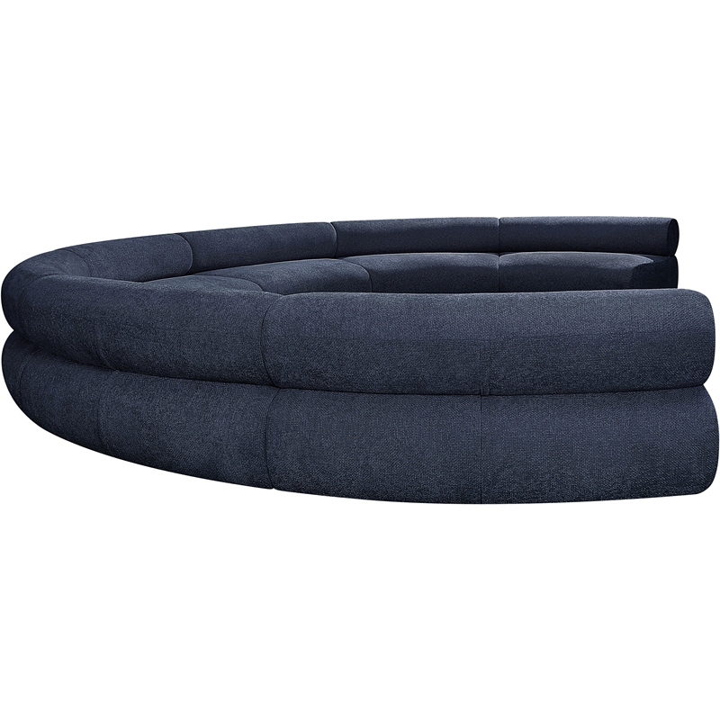 meridian furniture bale 202&quot navy chenille fabric 7 pc. modular sectional