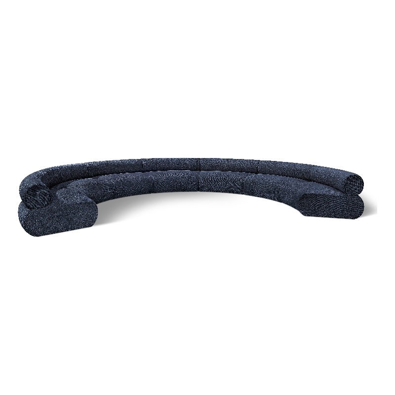 Meridian Furniture Bale 202&quot Navy Chenille Fabric 7 pc. Modular Sectional