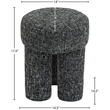 Meridian Furniture Larson Black Fabric Ottoman/Stool