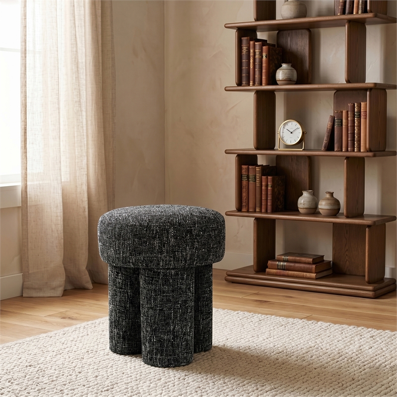 Meridian Furniture Larson Black Fabric Ottoman/Stool
