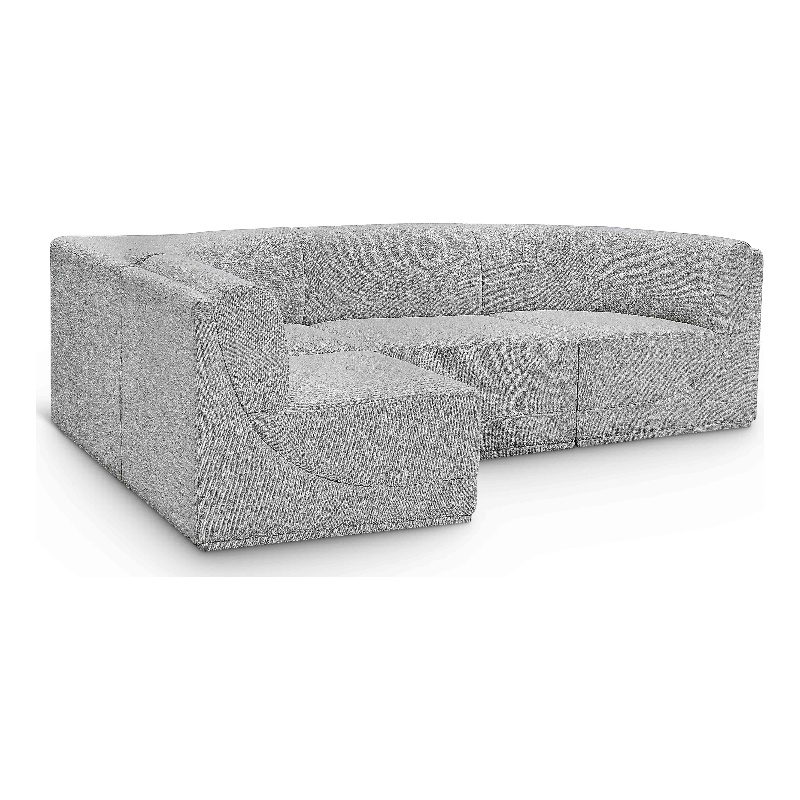 Meridian Furniture Ollie Grey Boucle Fabric Modular Sectional