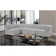 Meridian Furniture Ollie Grey Boucle Fabric Modular Sectional