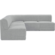 Meridian Furniture Ollie Grey Boucle Fabric Modular Sectional
