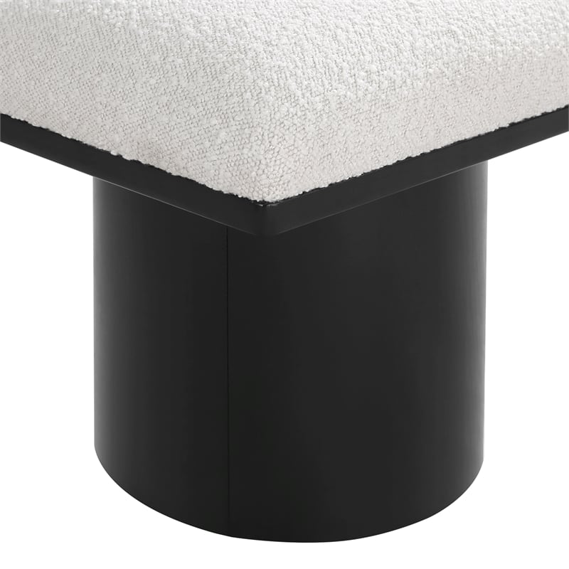 Meridian Furniture Pavilion Cream Boucle Fabric Bench