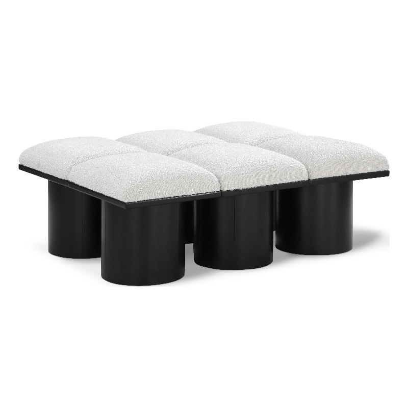 Meridian Furniture Pavilion Cream Boucle Fabric Bench