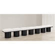 Meridian Furniture Pavilion Cream Boucle Fabric Bench