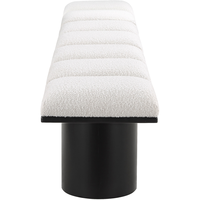Meridian Furniture Pavilion Cream Boucle Fabric Bench