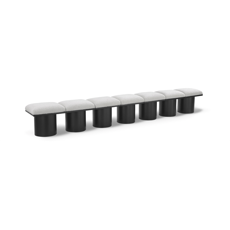 Meridian Furniture Pavilion Cream Boucle Fabric Bench