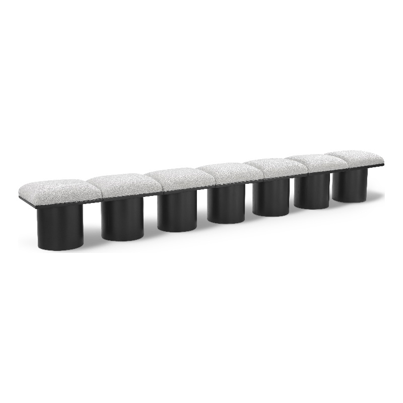 Meridian Furniture Pavilion Cream Boucle Fabric Bench