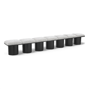 Meridian Furniture Pavilion Cream Boucle Fabric Bench