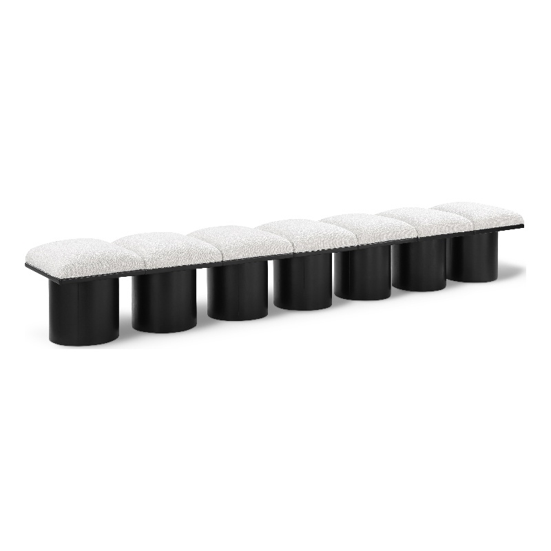 Meridian Furniture Pavilion Cream Boucle Fabric Bench