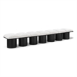 Meridian Furniture Pavilion Cream Boucle Fabric Bench