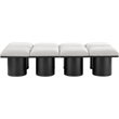 Meridian Furniture Pavilion Cream Boucle Fabric Bench