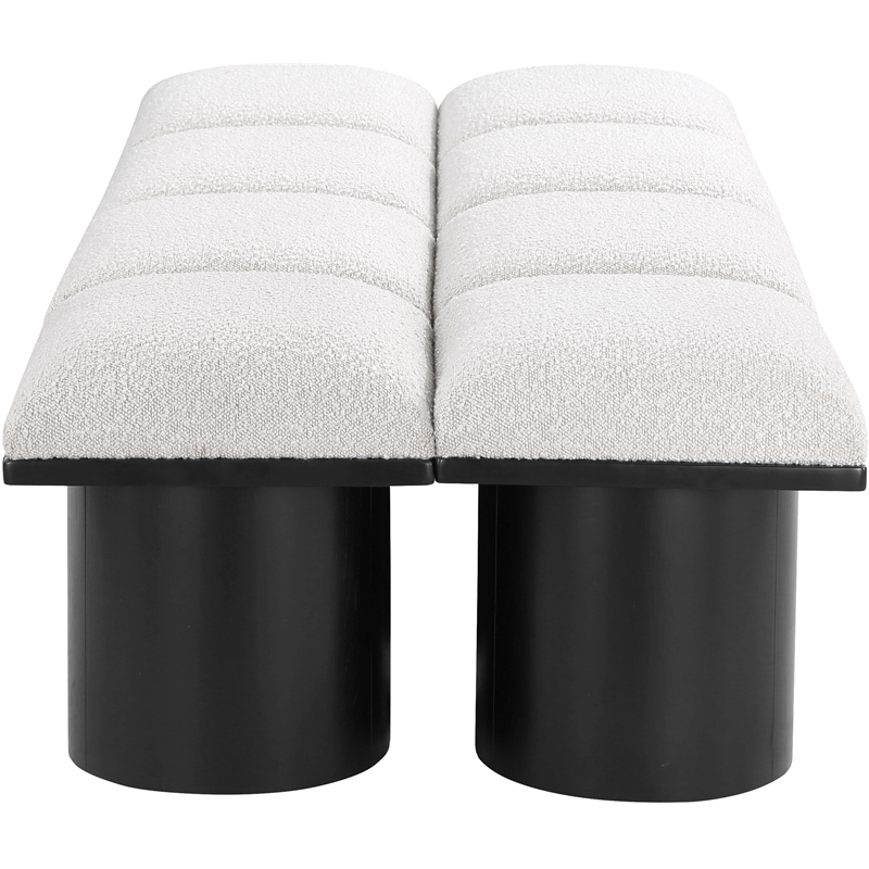 Meridian Furniture Pavilion Cream Boucle Fabric Bench