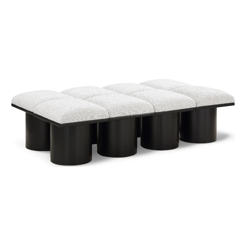 Meridian Furniture Pavilion Cream Boucle Fabric Bench