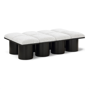 Meridian Furniture Pavilion Cream Boucle Fabric Bench