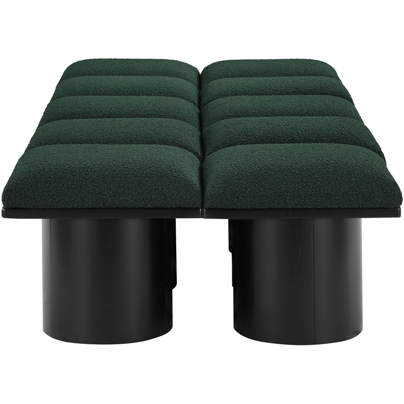 Meridian Furniture Pavilion Green Boucle Fabric Bench