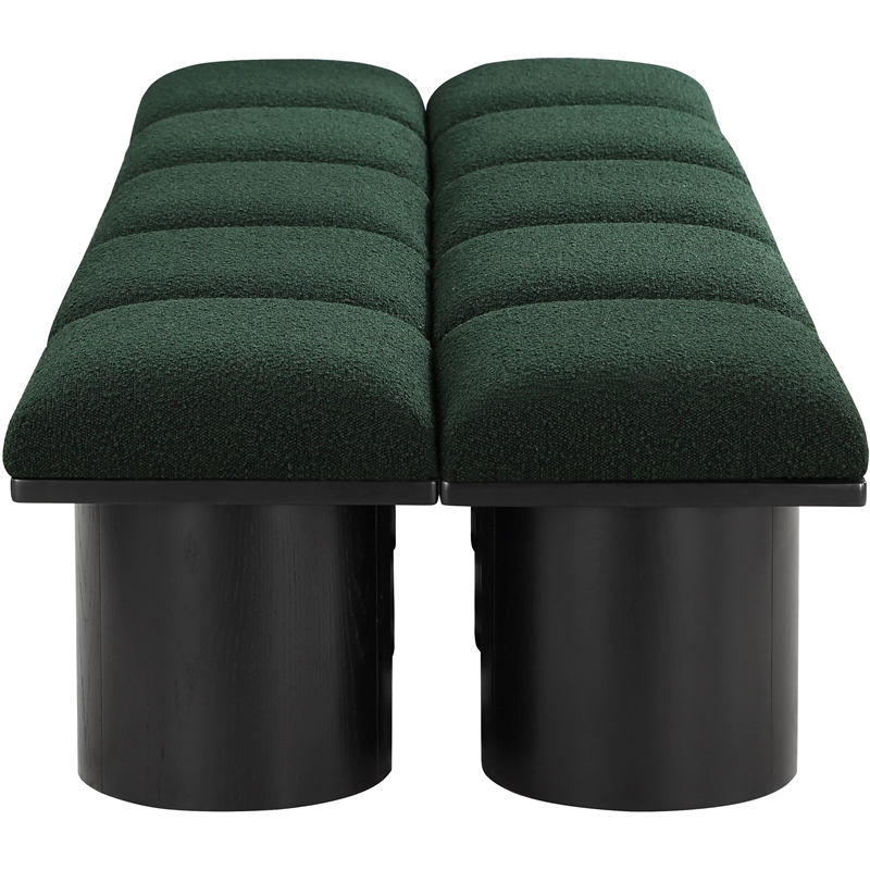 Meridian Furniture Pavilion Green Boucle Fabric Bench