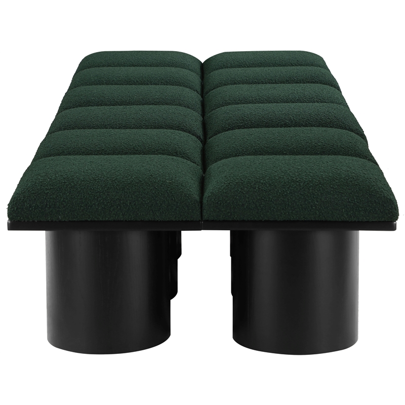 Meridian Furniture Pavilion Green Boucle Fabric Bench