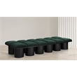 Meridian Furniture Pavilion Green Boucle Fabric Bench