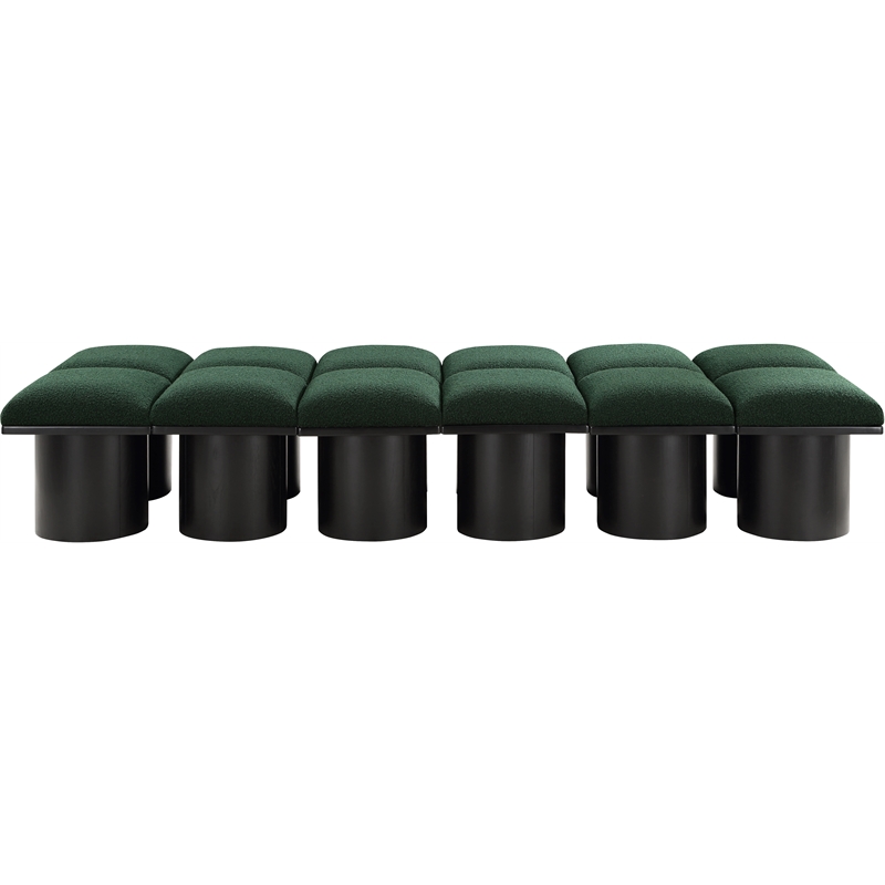 Meridian Furniture Pavilion Green Boucle Fabric Bench