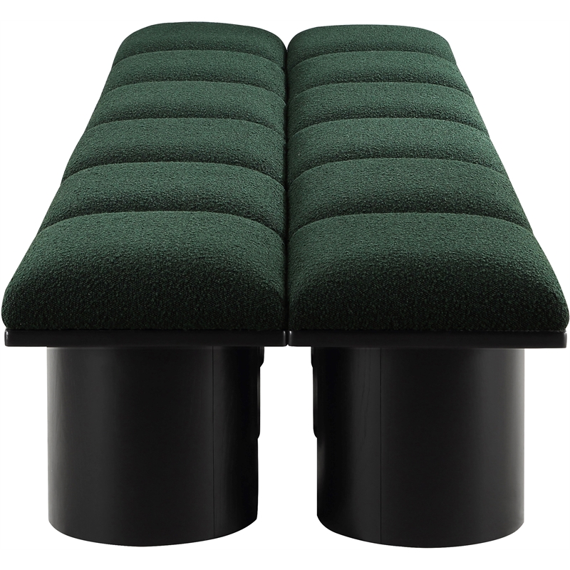Meridian Furniture Pavilion Green Boucle Fabric Bench