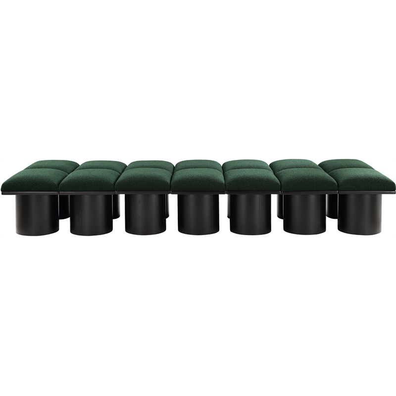 Meridian Furniture Pavilion Green Boucle Fabric Bench